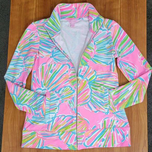 Lilly Pulitzer Reagan Pink Pout Shellabrate Full Zip Jacket - XS - Picture 7 of 12